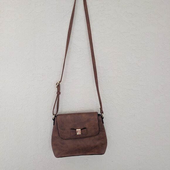 Brown Handbag Purse Bow Gold - Picture 5 of 5